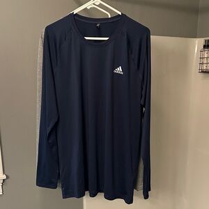 2 Adidas Dark Blue and Grey Long Sleeve Tee size xl perfect condition